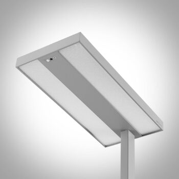 Stojacia lampa Arcchio LED Logan Pro, strieborná, senzor, stmievateľná