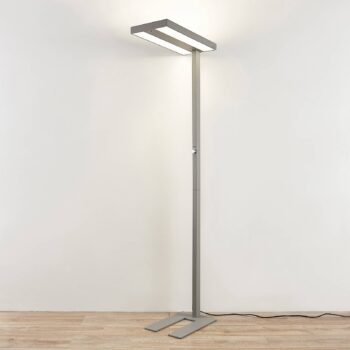 Stojacia lampa Arcchio LED Logan Pro, strieborná, senzor, stmievateľná