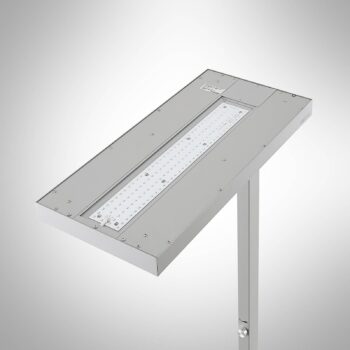Stojacia lampa Arcchio LED Logan Pro, strieborná, senzor, stmievateľná