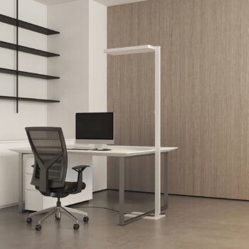 Stojacia lampa Arcchio LED Timon, 195 cm, biela, 54 W, hliník