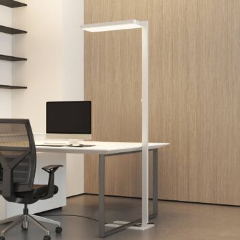 Stojacia lampa Arcchio LED Timon, 195 cm, biela, 54 W, hliník