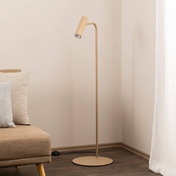 Stojacia lampa Axion, béžová, výška 115 cm, oceľ