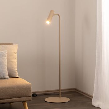Stojacia lampa Axion, béžová, výška 115 cm, oceľ