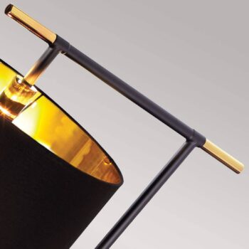Stojacia lampa Balance, čierna/mosadz, čierne tienidlo