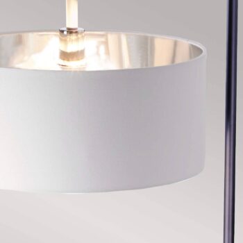 Stojacia lampa Balance, čierna/niklová, biele tienidlo