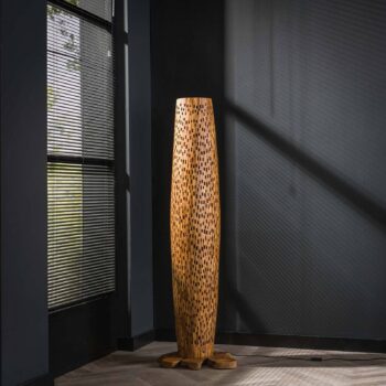 Stojacia lampa Baronno, výška 145 cm, teak, E27