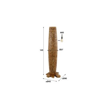 Stojacia lampa Baronno, výška 145 cm, teak, E27