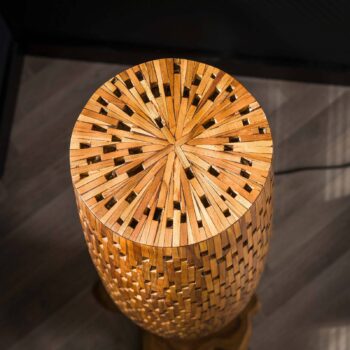 Stojacia lampa Baronno, výška 145 cm, teak, E27