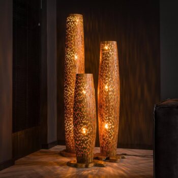 Stojacia lampa Baronno, výška 145 cm, teak, E27