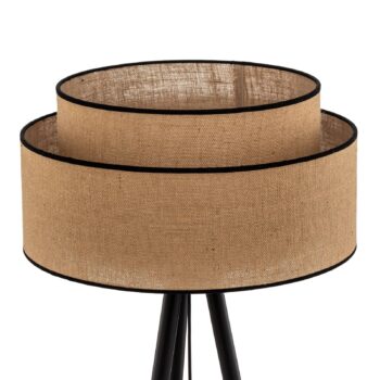 Stojacia lampa Boho juta & čierna, výška 145 cm