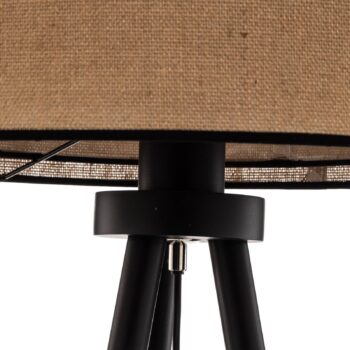 Stojacia lampa Boho juta & čierna, výška 145 cm