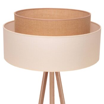 Stojacia lampa Boho, trojnohá, ecru/juta, výška 145 cm