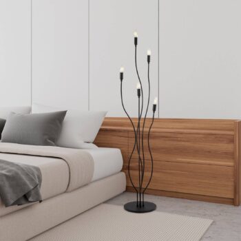 Stojacia lampa Bonibon 13231 čierna kovová výška 155 cm 5-pl