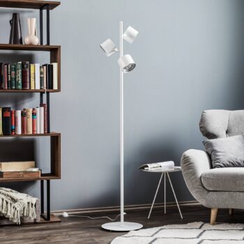 Stojacia lampa Bot, biela, 3-plameňová