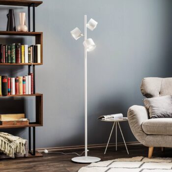 Stojacia lampa Bot, biela, 3-plameňová