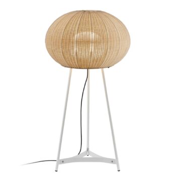 Stojacia lampa Bover Garota, biela/slonovinová farba, výška 133 cm