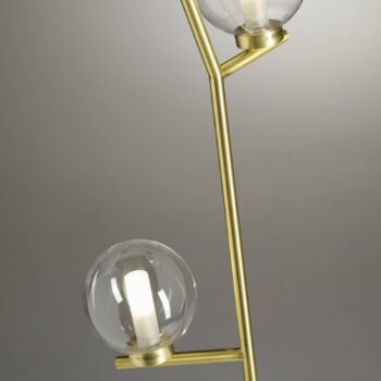 Stojacia lampa Camely, brúsená zlatá/čierna, 3 svetlá, sklo