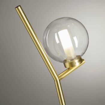 Stojacia lampa Camely, brúsená zlatá/čierna, 3 svetlá, sklo