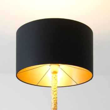 Stojacia lampa Cancelliere Rotonda chintz čierna/zlatá