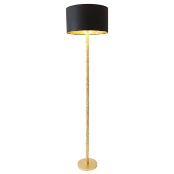 Stojacia lampa Cancelliere Rotonda chintz čierna/zlatá