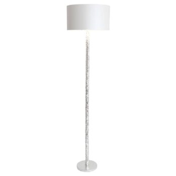 Stojacia lampa Cancelliere Rotonda hodváb biela/strieborná