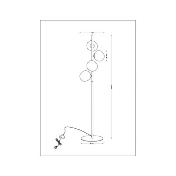 Stojacia lampa Canopus, viacfarebná, výška 160 cm, 4 svetlá, sklo E14