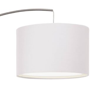 Stojacia lampa Clarie, biela, farba železa, 180 cm, látka/kov