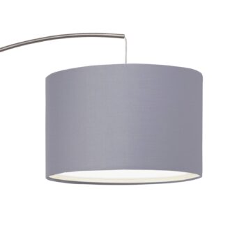 Stojacia lampa Clarie, sivá, farba železa, 180 cm, látka/kov