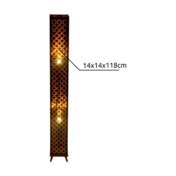 Stojacia lampa Clarke, čierna/zlatý list, výška 118 cm, látka