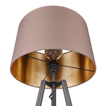 Stojacia lampa Colette trojnožka, čierna/taupe
