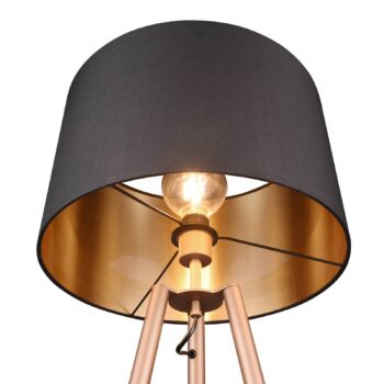 Stojacia lampa Colette trojnožka, kávová/čierna