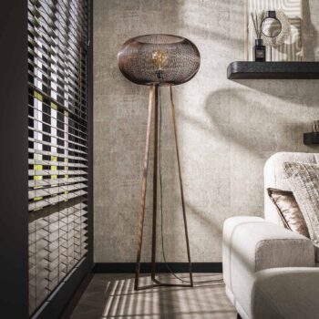 Stojacia lampa Copper Twist čierna/medená 170 cm kovová trojnožka