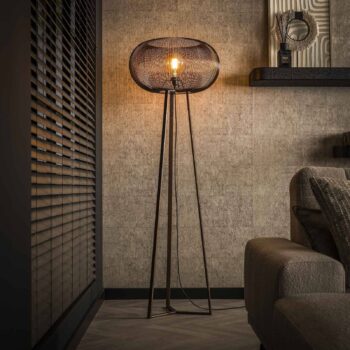 Stojacia lampa Copper Twist čierna/medená 170 cm kovová trojnožka