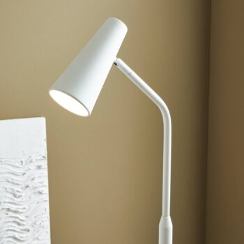 Stojacia lampa Crest biela pohyblivé tienidlo