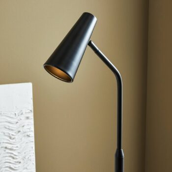 Stojacia lampa Crest čierna pohyblivé tienidlo