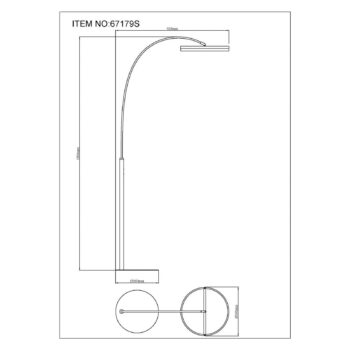 Stojacia lampa Della LED, výška 190 cm, čierna/tmavosivá, kov