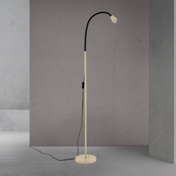 Stojacia lampa Dotty, khaki, výška 145 cm, flexibilné rameno, GU10