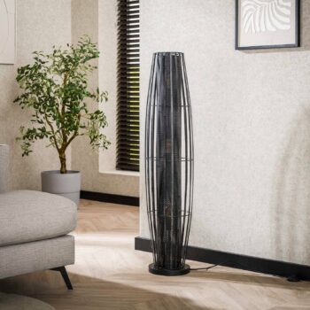 Stojacia lampa Dublindo, výška 120 cm, antracitová, kov, 3 x E27