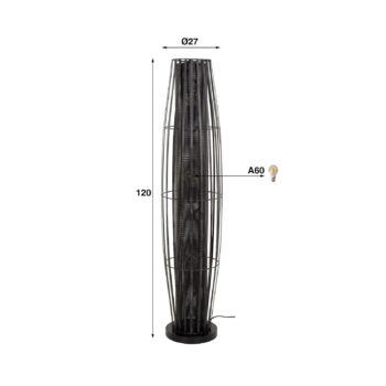 Stojacia lampa Dublindo, výška 120 cm, antracitová, kov, 3 x E27
