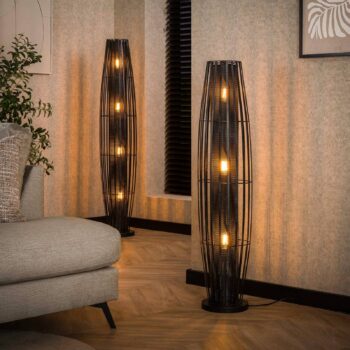 Stojacia lampa Dublindo, výška 120 cm, antracitová, kov, 3 x E27