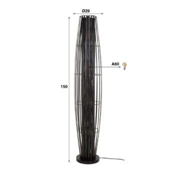Stojacia lampa Dublindo, výška 150 cm, antracitová, kov, 4 x E27