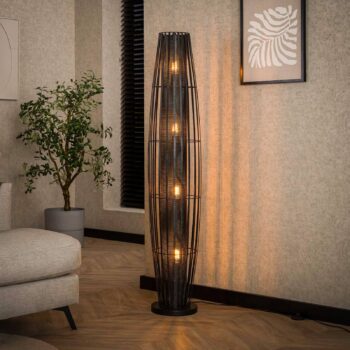 Stojacia lampa Dublindo, výška 150 cm, antracitová, kov, 4 x E27