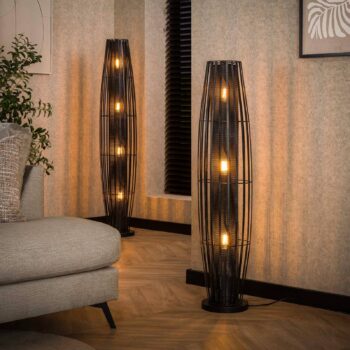 Stojacia lampa Dublindo, výška 150 cm, antracitová, kov, 4 x E27