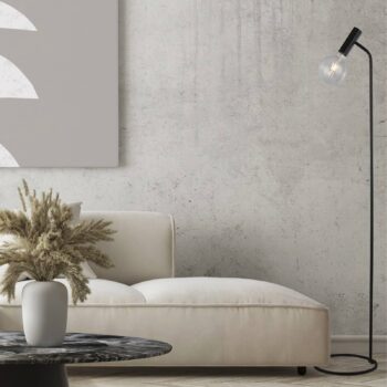 Stojacia lampa Dulwich, stmievateľná, čierna, kov, 152 cm, E27