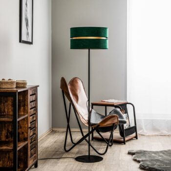 Stojacia lampa Duo, zelená/zlatá, Ø 40 cm 1-pl