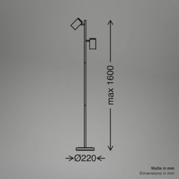 Stojacia lampa Duta, čierna/svetlé drevo, výška 160 cm kov/drevo