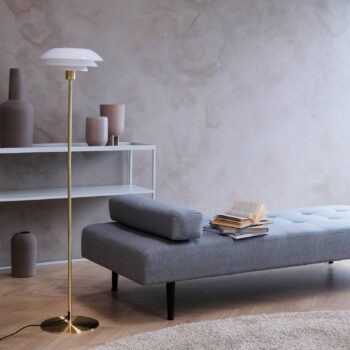 Stojacia lampa Dyberg Larsen DL31, mosadzná farba, výška 133 cm