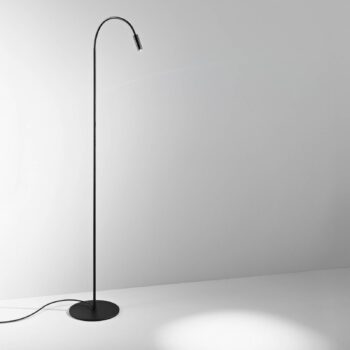 Stojacia lampa Egger DLS LED Zooom, flexibilné rameno, platinová farba
