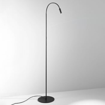 Stojacia lampa Egger DLS LED Zooom, ohybné rameno, čierna