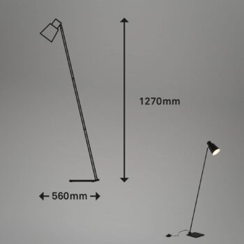 Stojacia lampa Ekko, nastaviteľná, E27, čierna